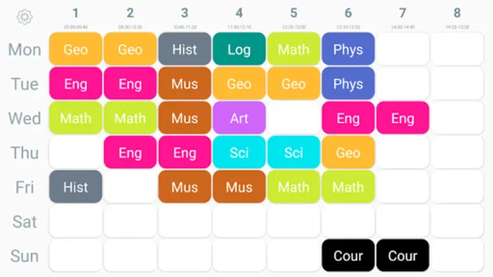 Course Schedule android App screenshot 1